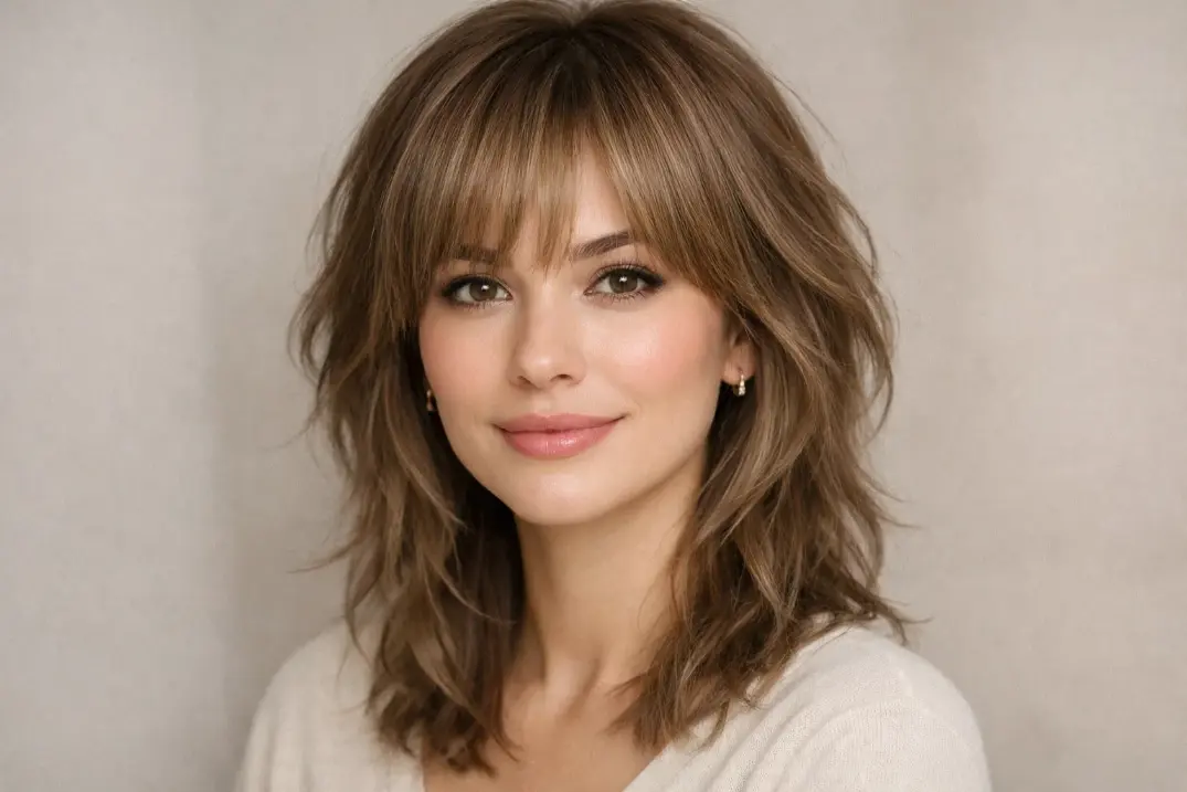 Wolf Cut with Curtain Bangs