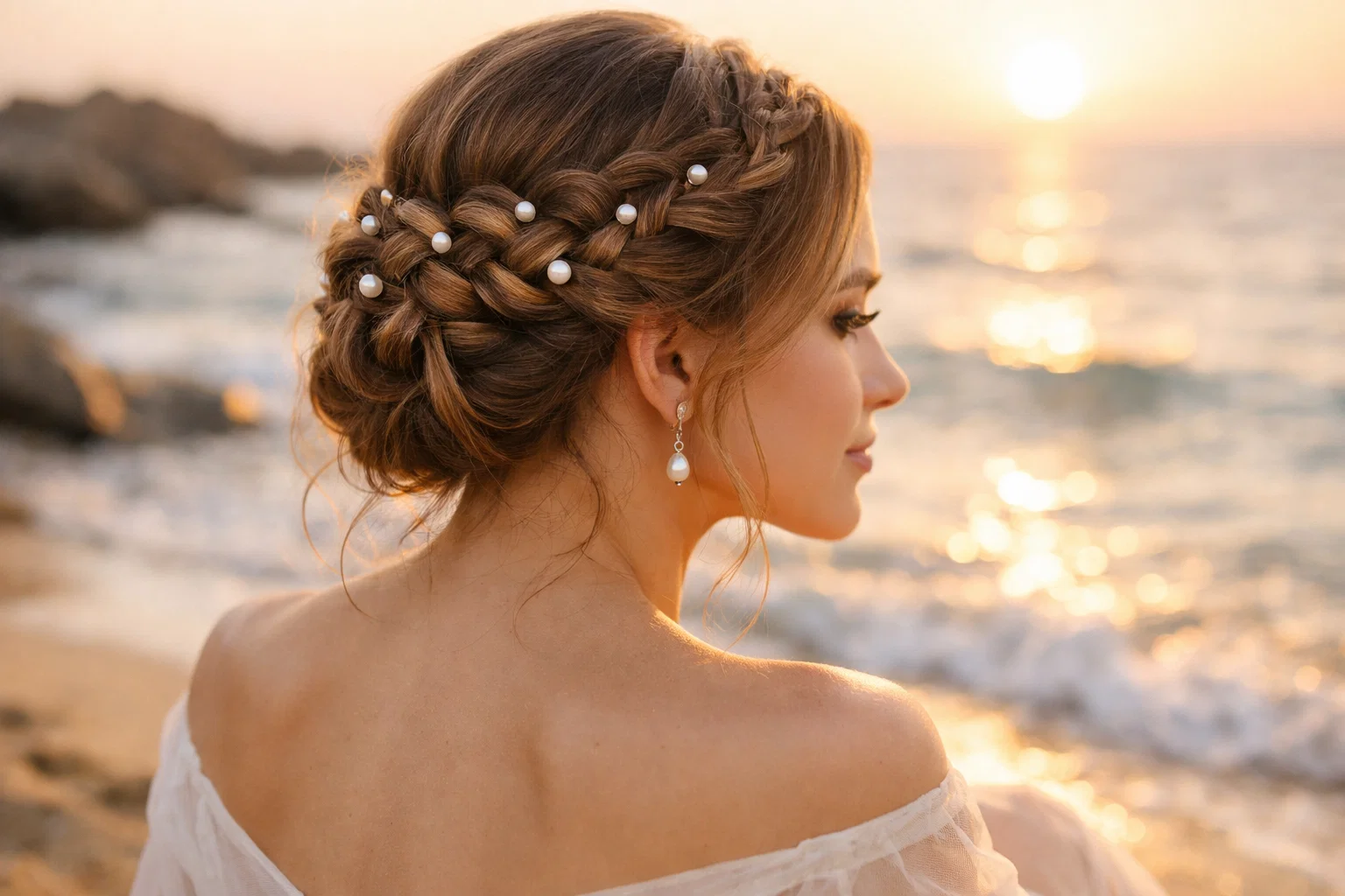 Scarf-Wrapped High Bun