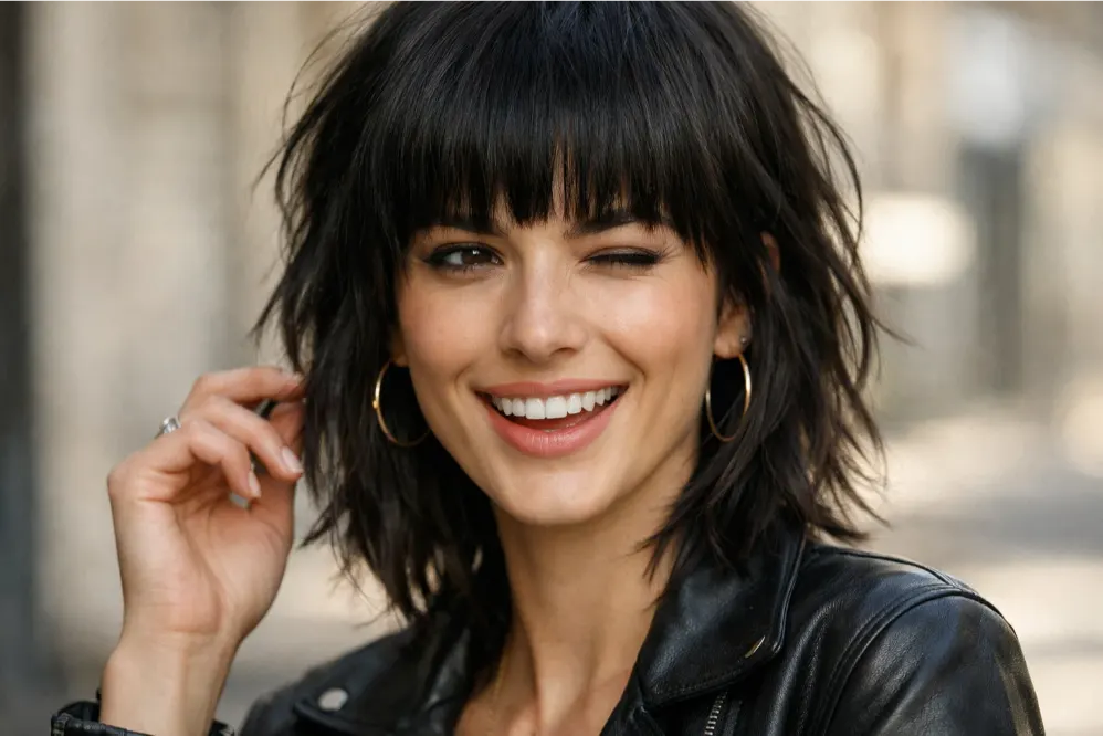 The Long Curly Cut with a Deep Side Part