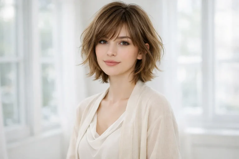 The Tousled Bob with Feathered Ends
