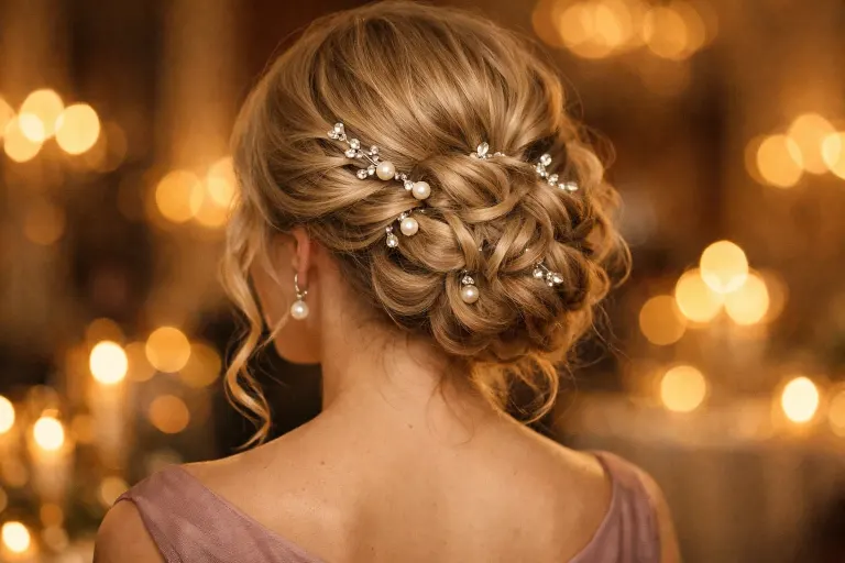 The Soft Pinned Curls Updo