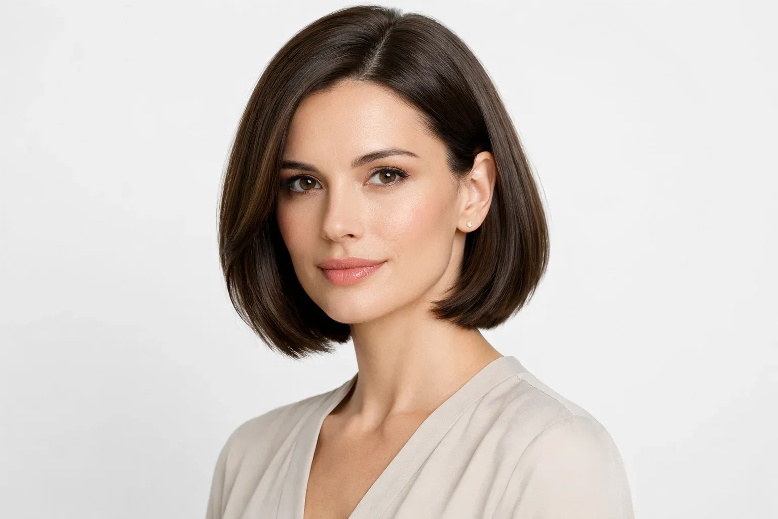 Curtain Bangs with Mid-Length Layers