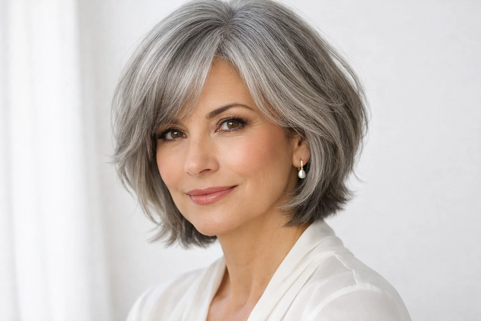 The Layered Grey Bob