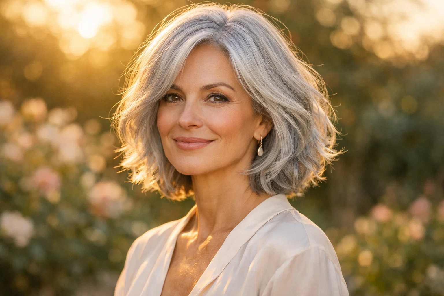 The Wavy Grey Bob
