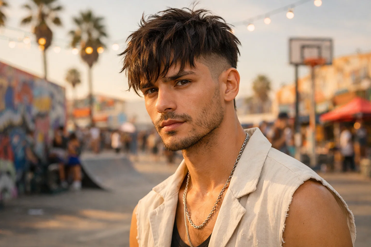 The Mid Fade with Shaggy Top: Relaxed and Runway-Ready