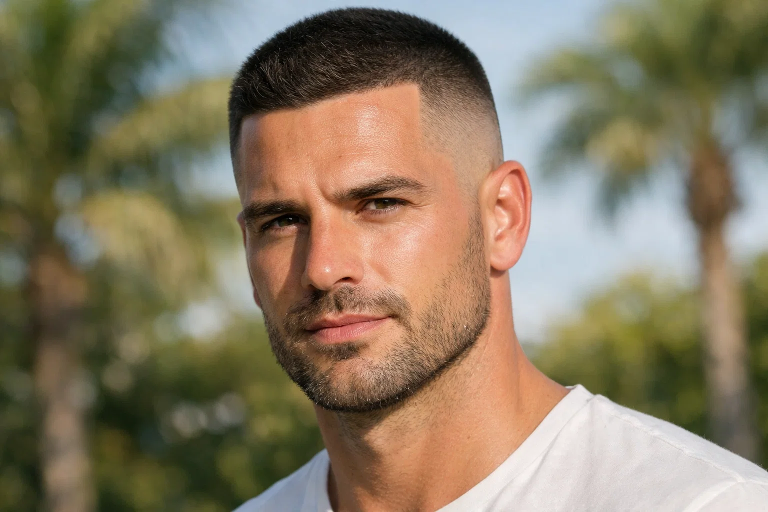 The Buzz Cut with Edge Detailing: Effortless Authority