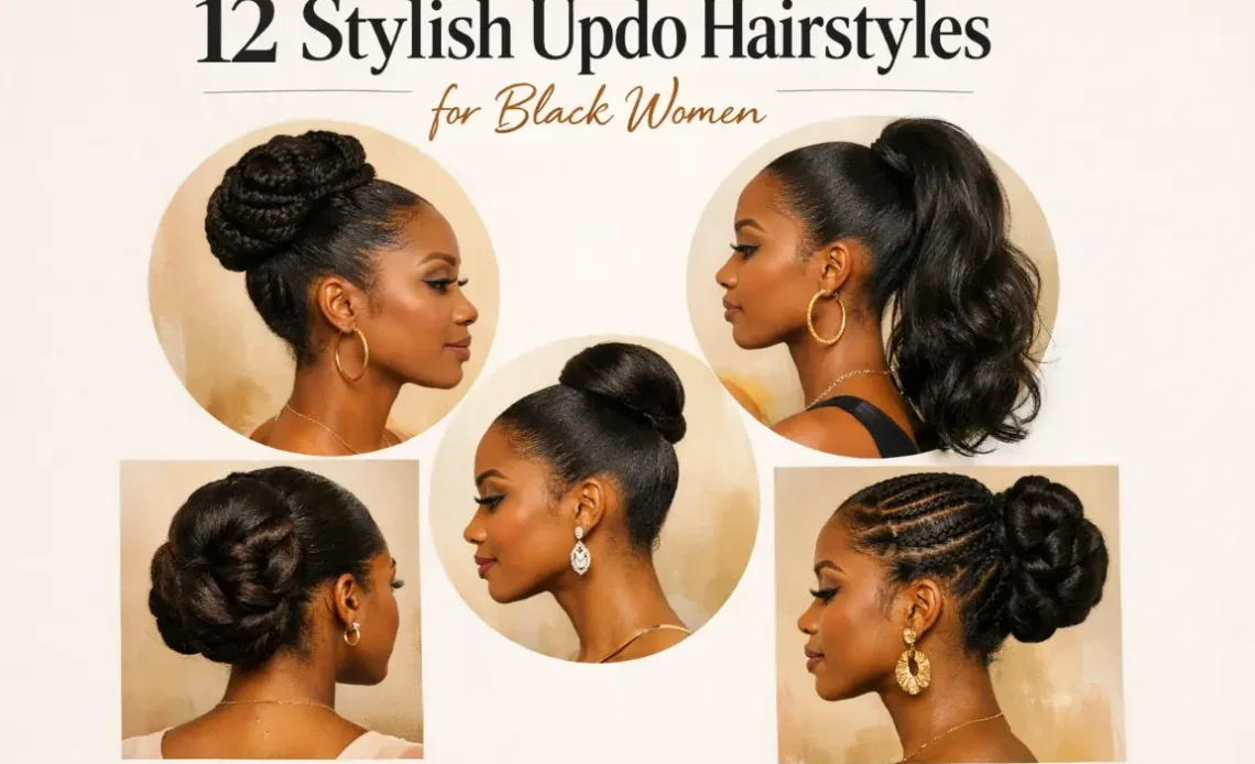12 Stylish Updo Hairstyles for Black Women Design Ideas