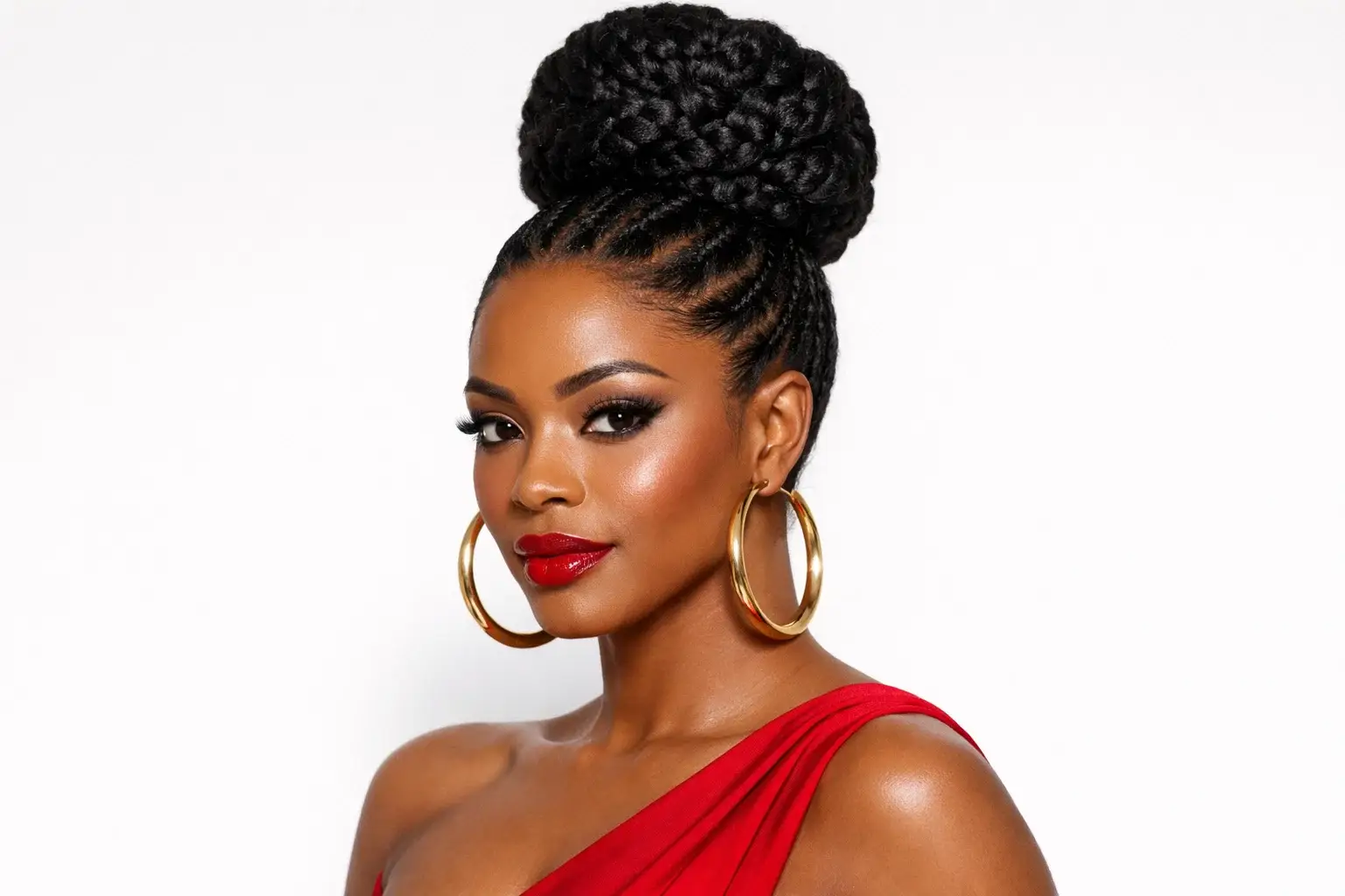 Voluminous Braided Bun with Feed-Ins