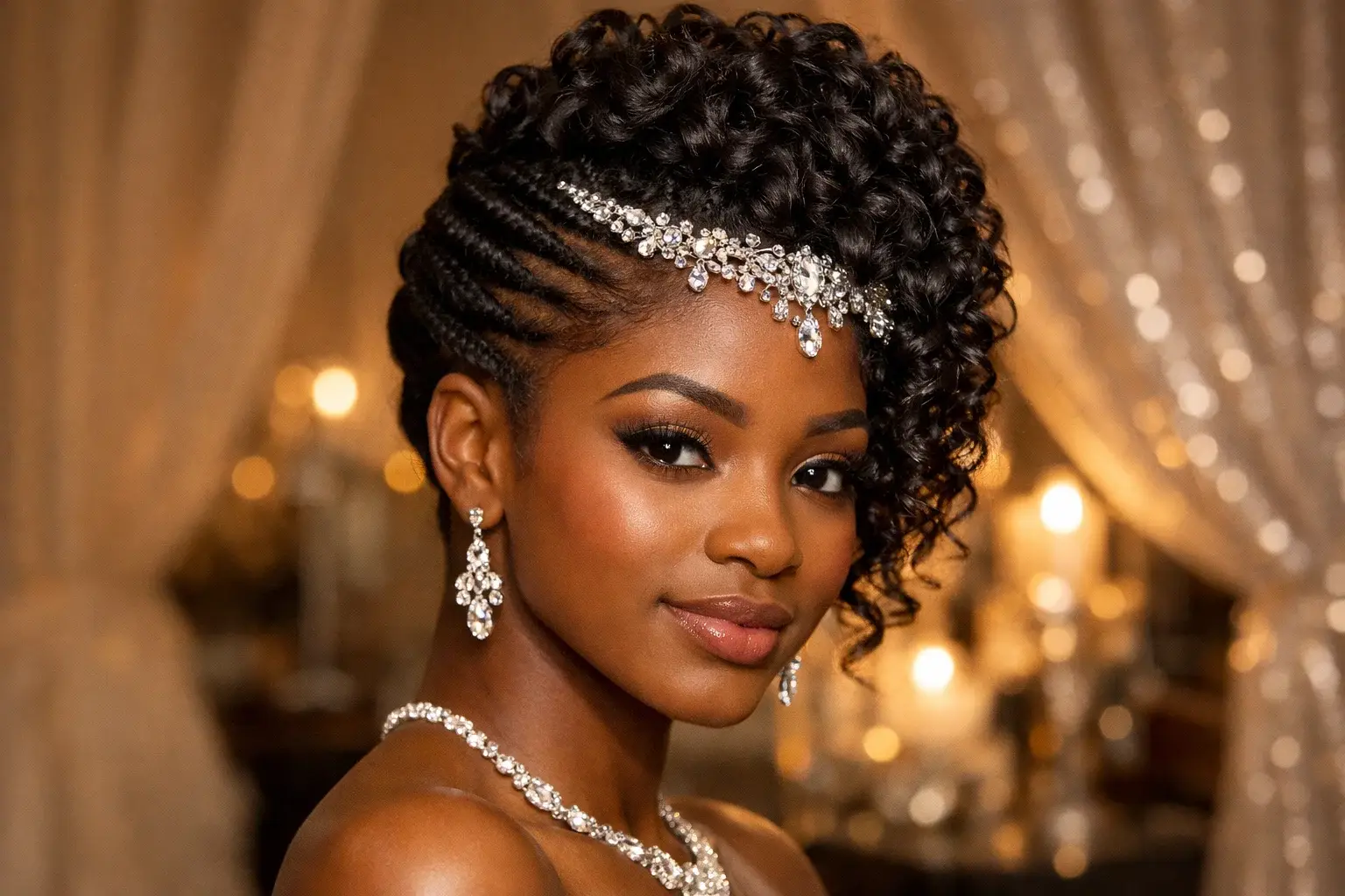 Flat Twist Updo with Spiral Curls