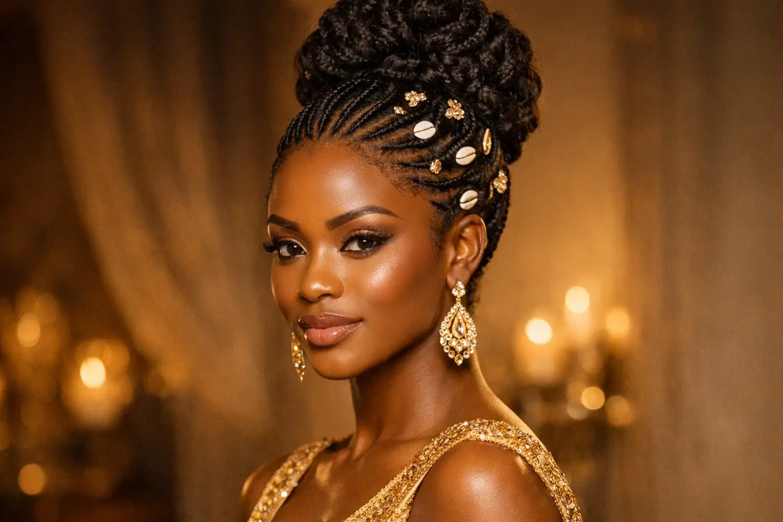Cornrow Crown Updo