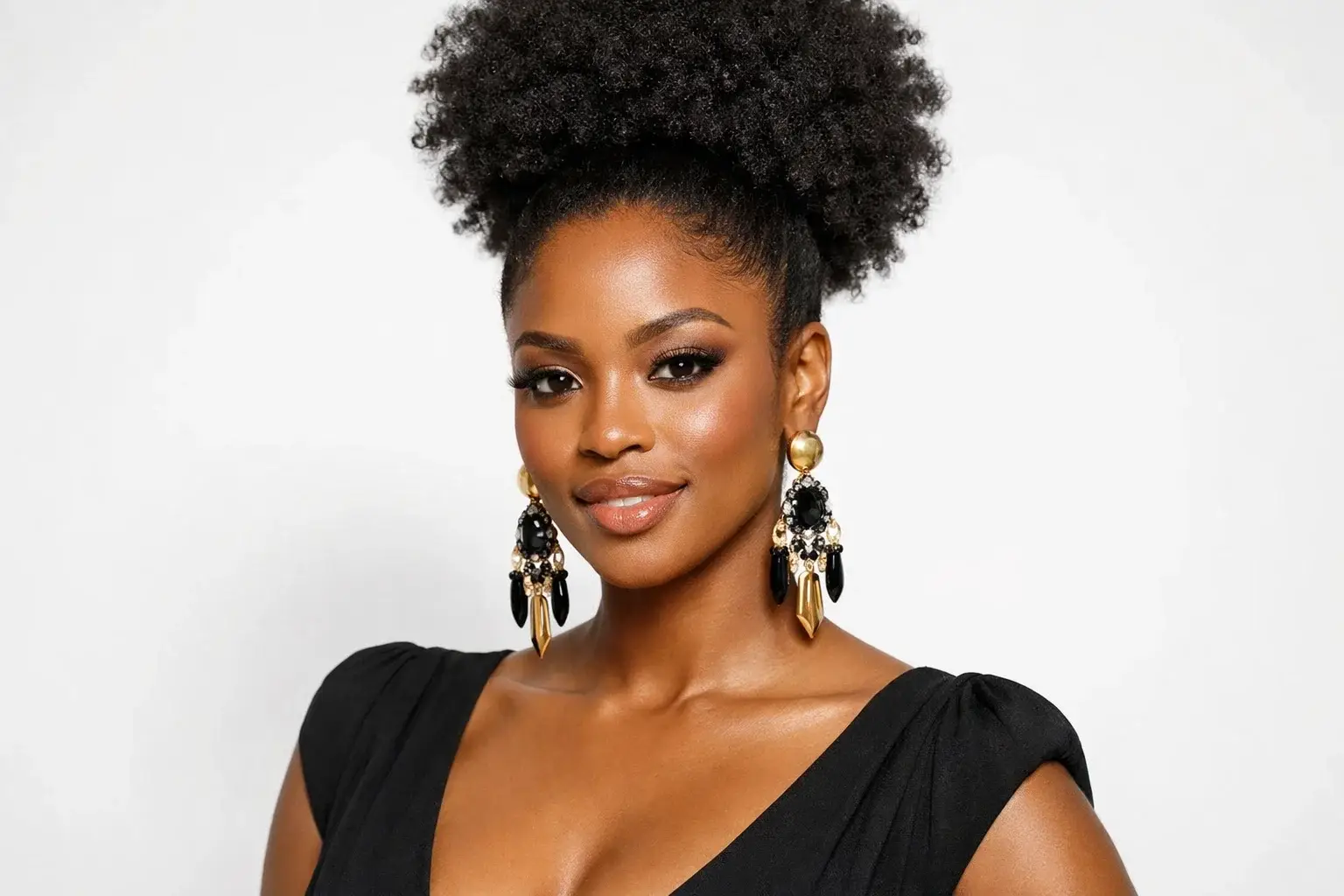 Afro Puff Updo