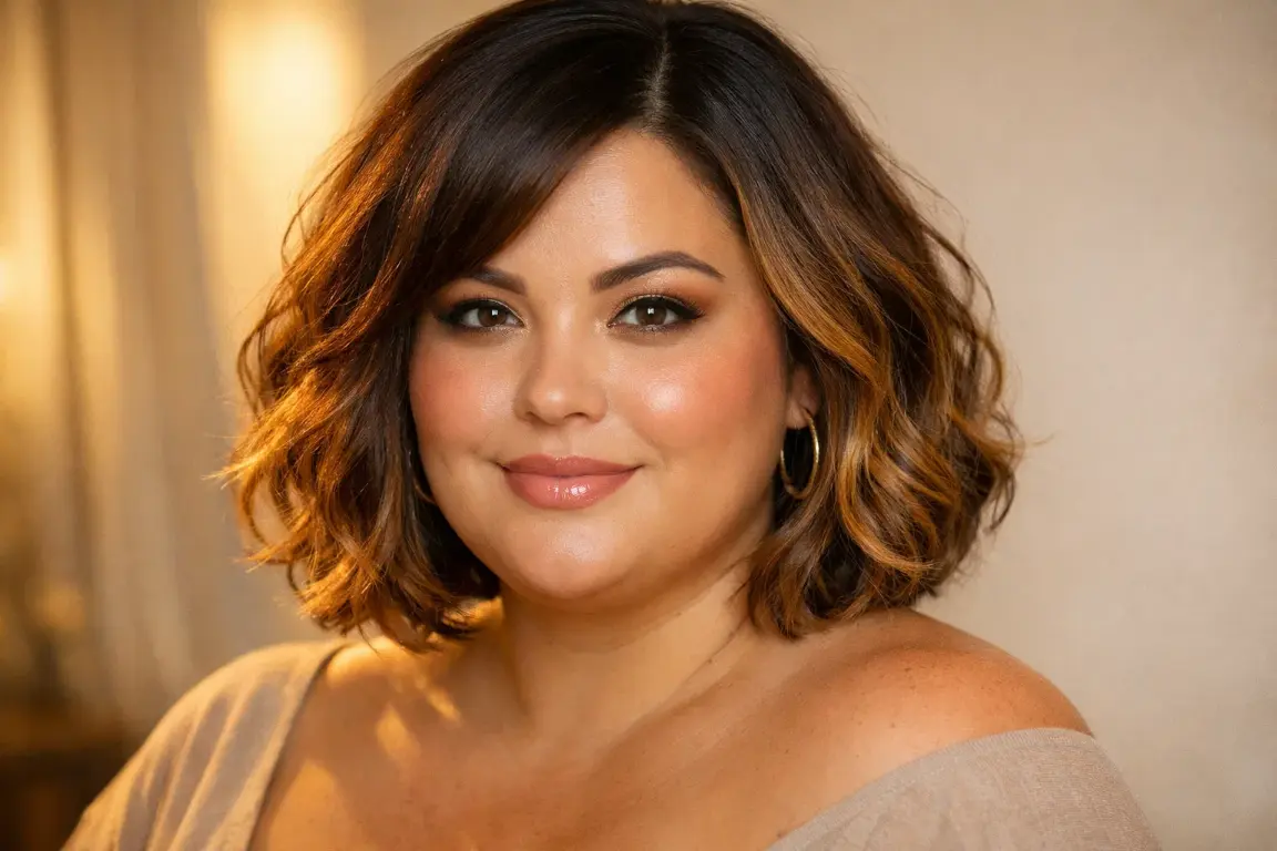 The Warm-Toned Balayage Bob