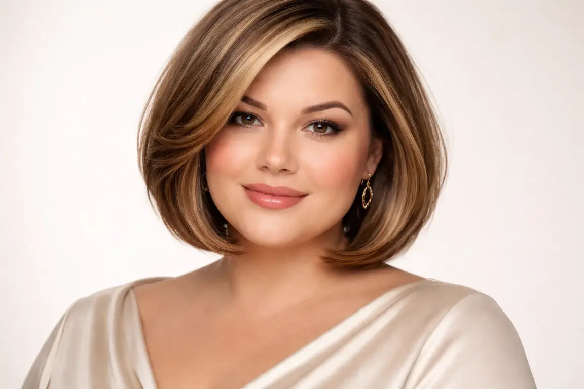 The Rounded Bob with Highlights