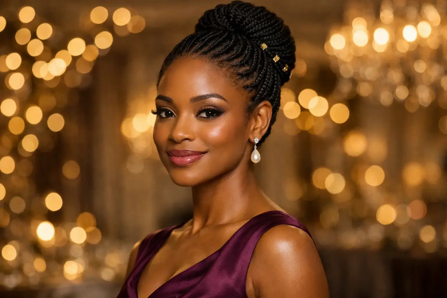 The Short Box Braid Bun Updo