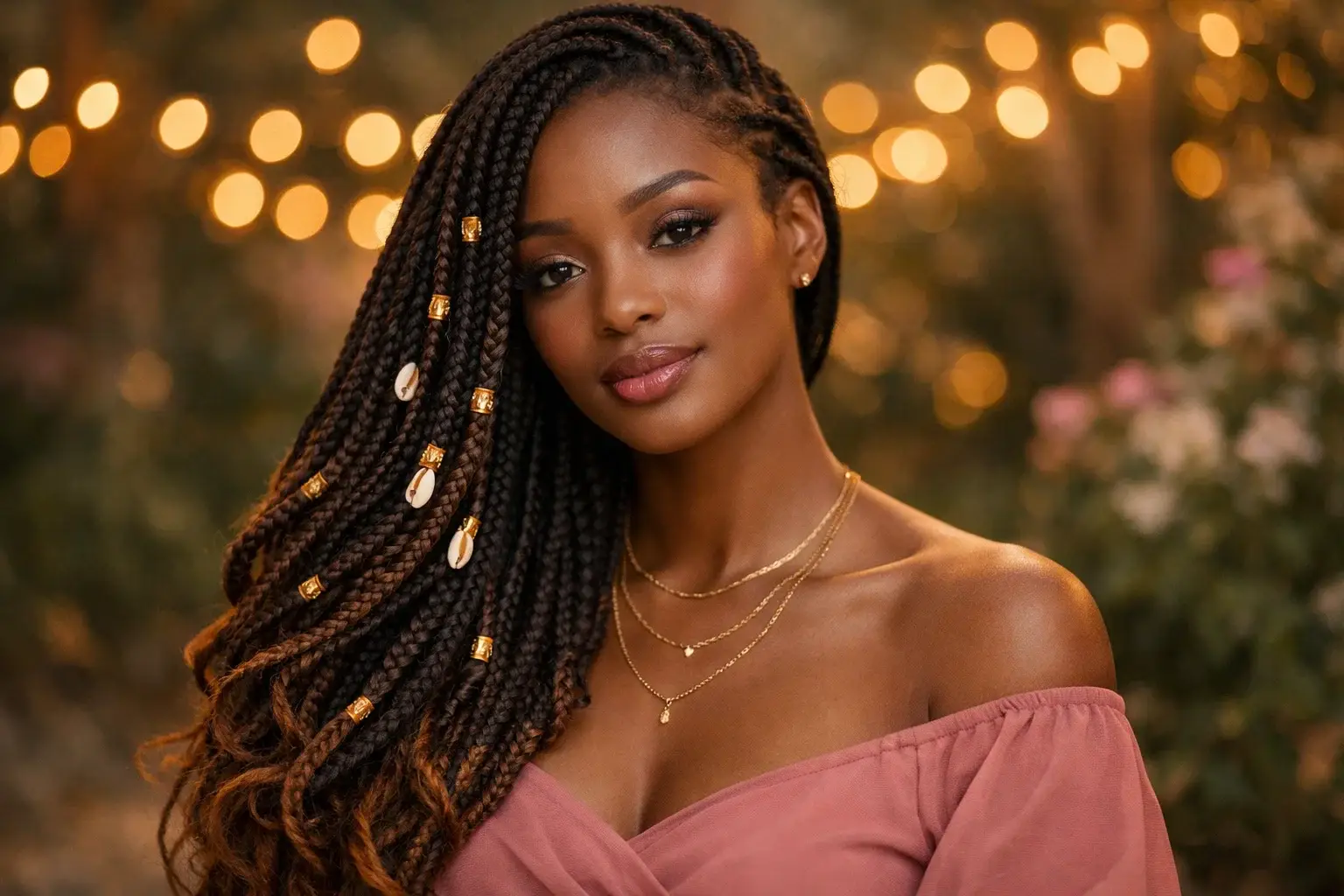 Side-Swept Box Braids