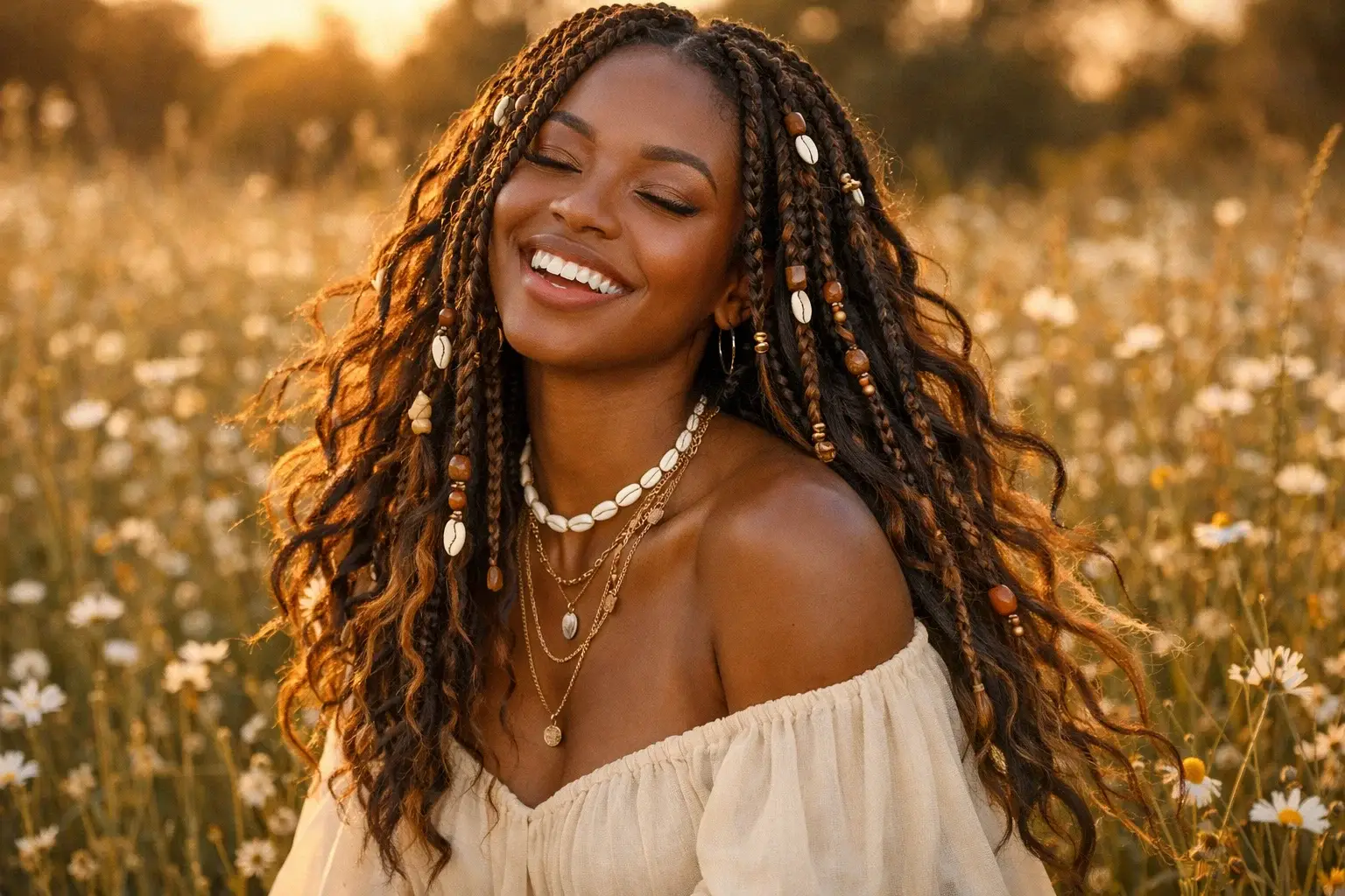 Boho Knotless Box Braids