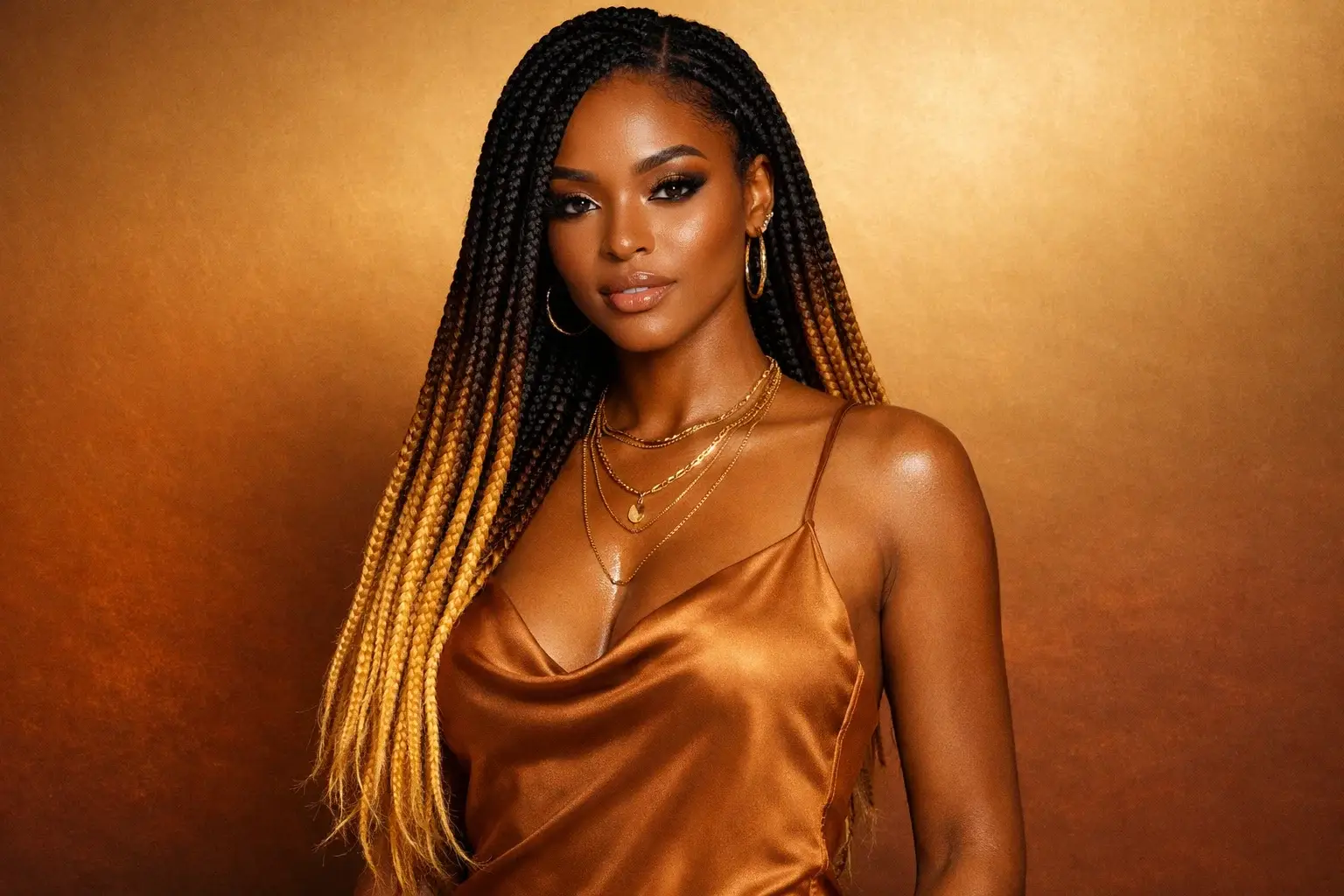 Ombre and Colored Box Braids