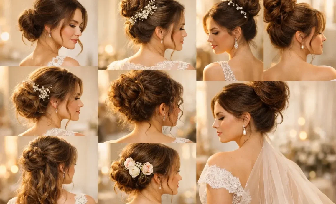 17 Chic Ideas for Messy Bun Hairstyles for Wedding Look