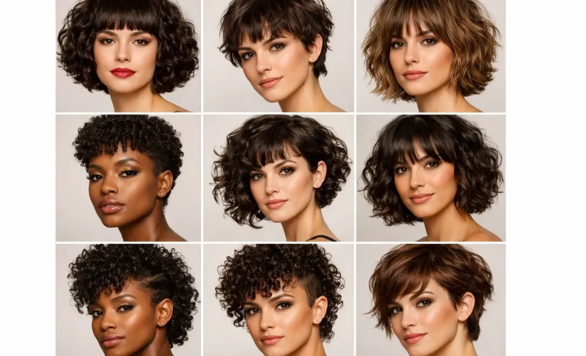 19 Ideas for Short Curly Haircuts with Bangs Trendy Looks!