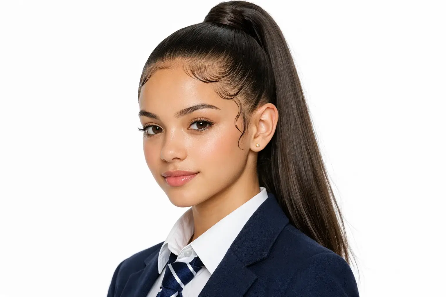 The High Ponytail with Defined Baby Hairs