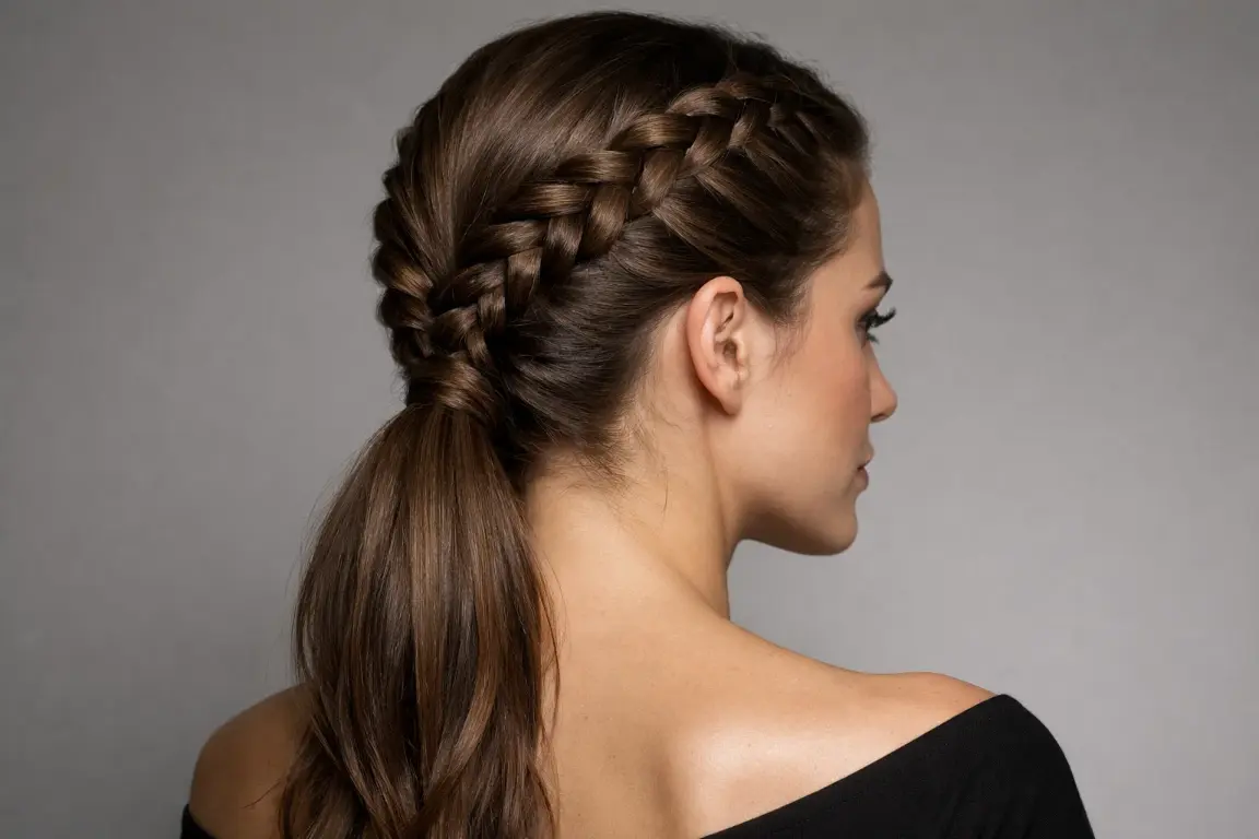 The Dutch Braid Ponytail