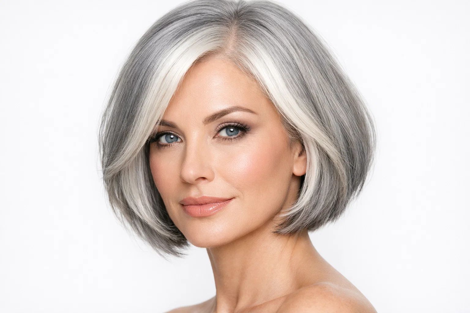 The Silver Highlighted Grey Bob