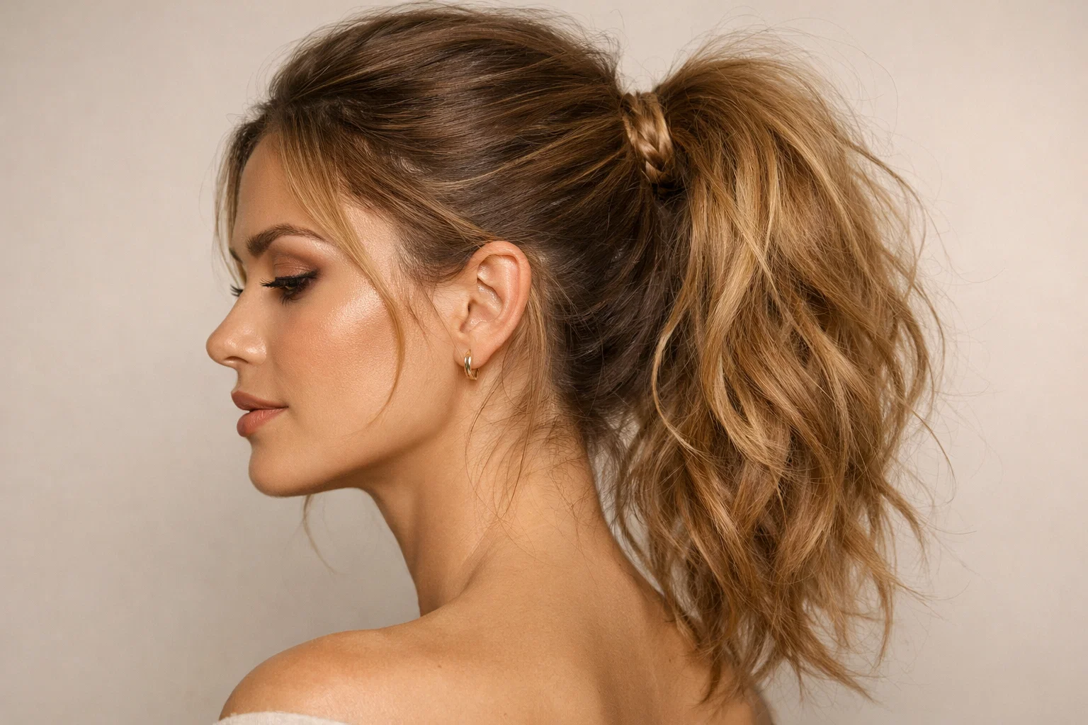 Braided Wrap Messy Ponytail