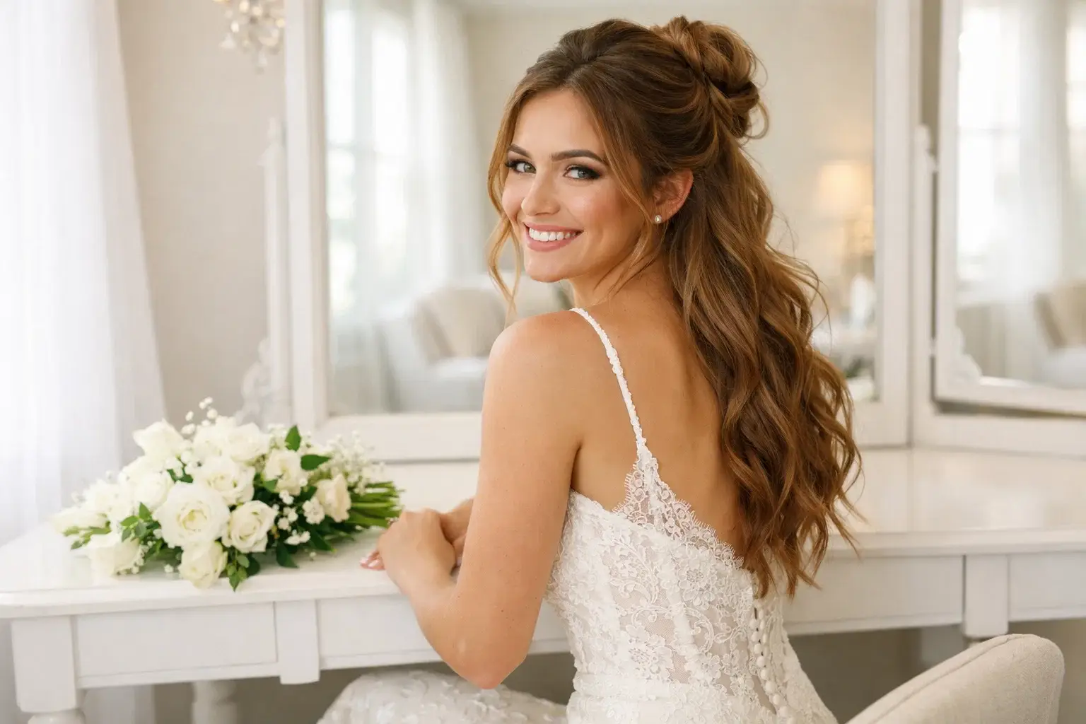 The Half-Up Messy Bun