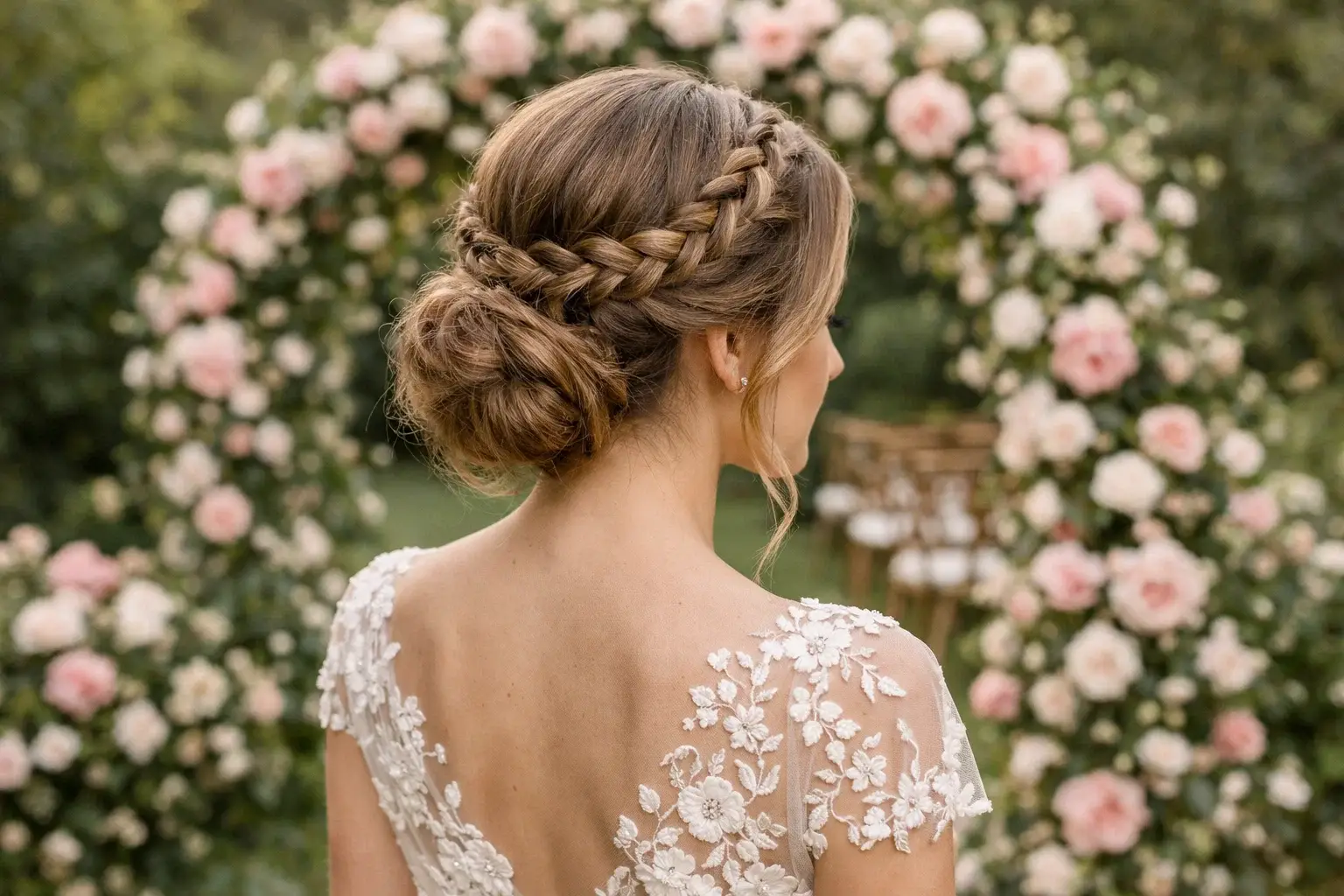 The Braided Crown into a Messy Bun