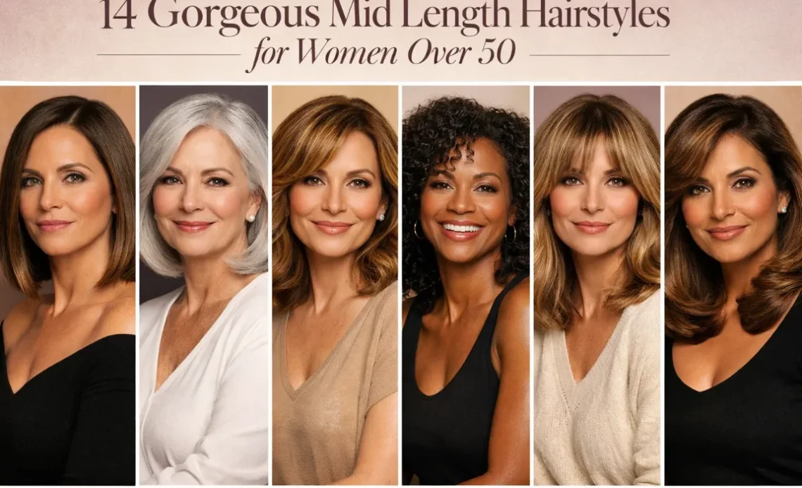 14 Gorgeous Ideas Mid Length Hairstyles for Women Over 50