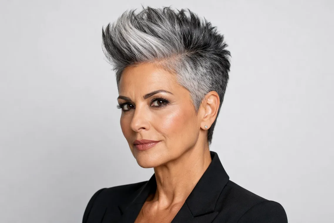 The Salt-and-Pepper Textured Mohawk