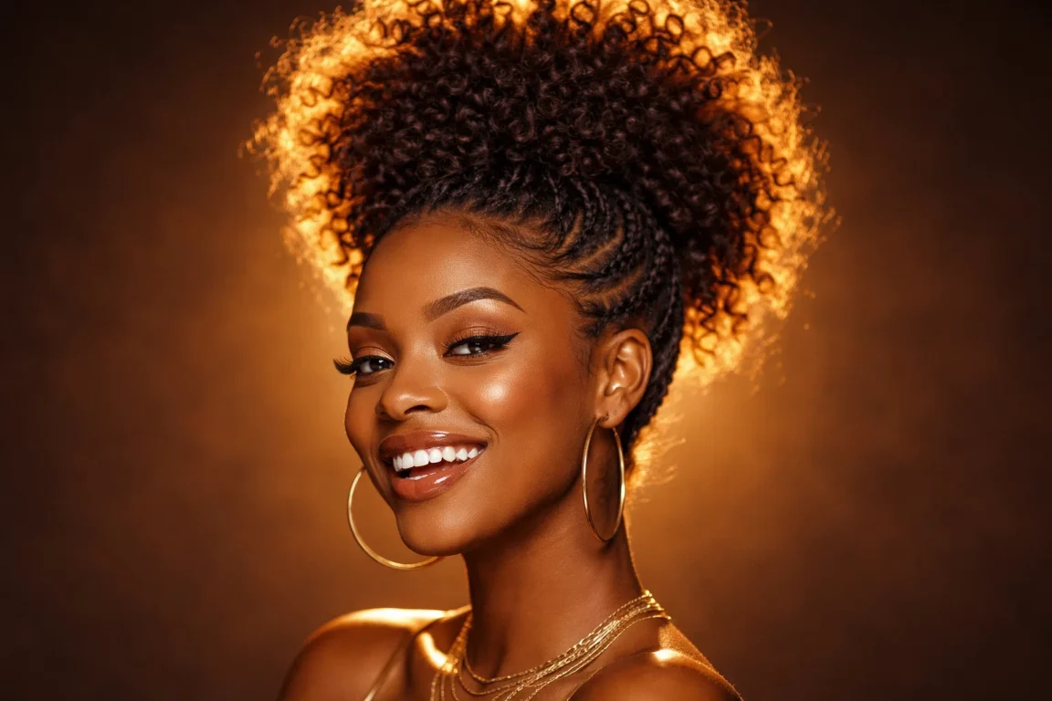 The Curly Mohawk Bun