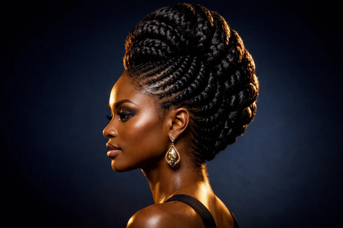 The Ghana Braid Mohawk Updo