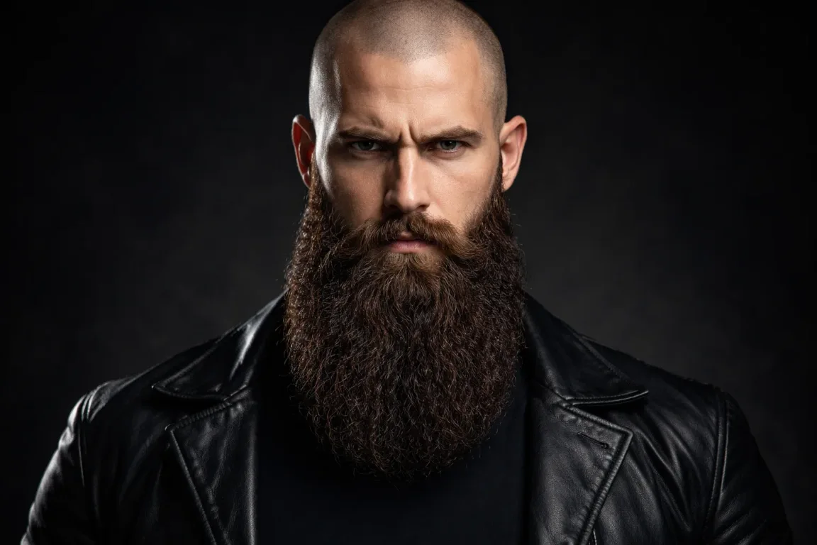 Short Buzz Cut with a Long, Full Beard
