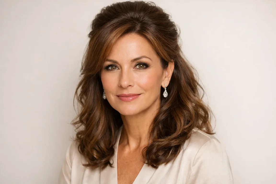 Voluminous Layers with a Half-Up Half-Down Finish