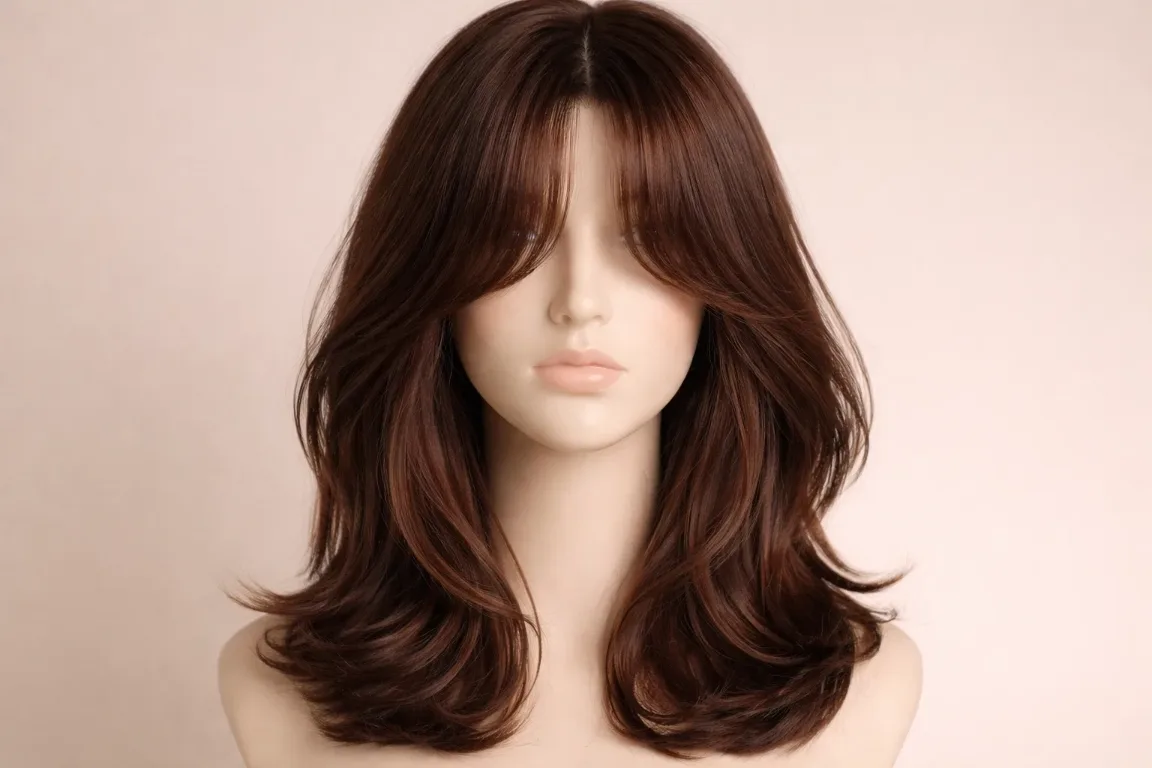 Curtain Bangs with Cascading Layers