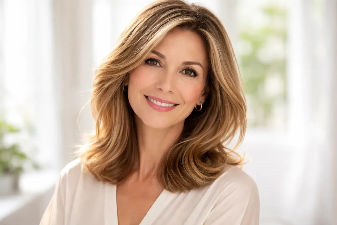 The Honey Blonde Balayage Layered Lob