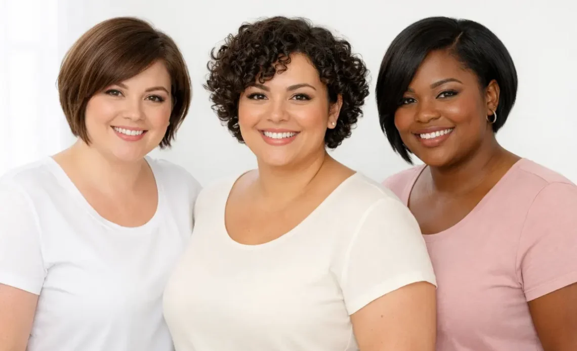 12 Modern Ideas Short Hairstyles for Round Face Plus Size