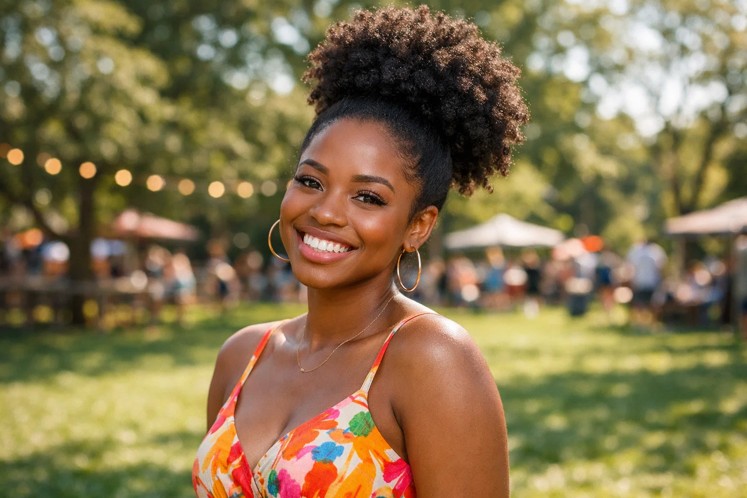 Curly Afro Puff Ponytail