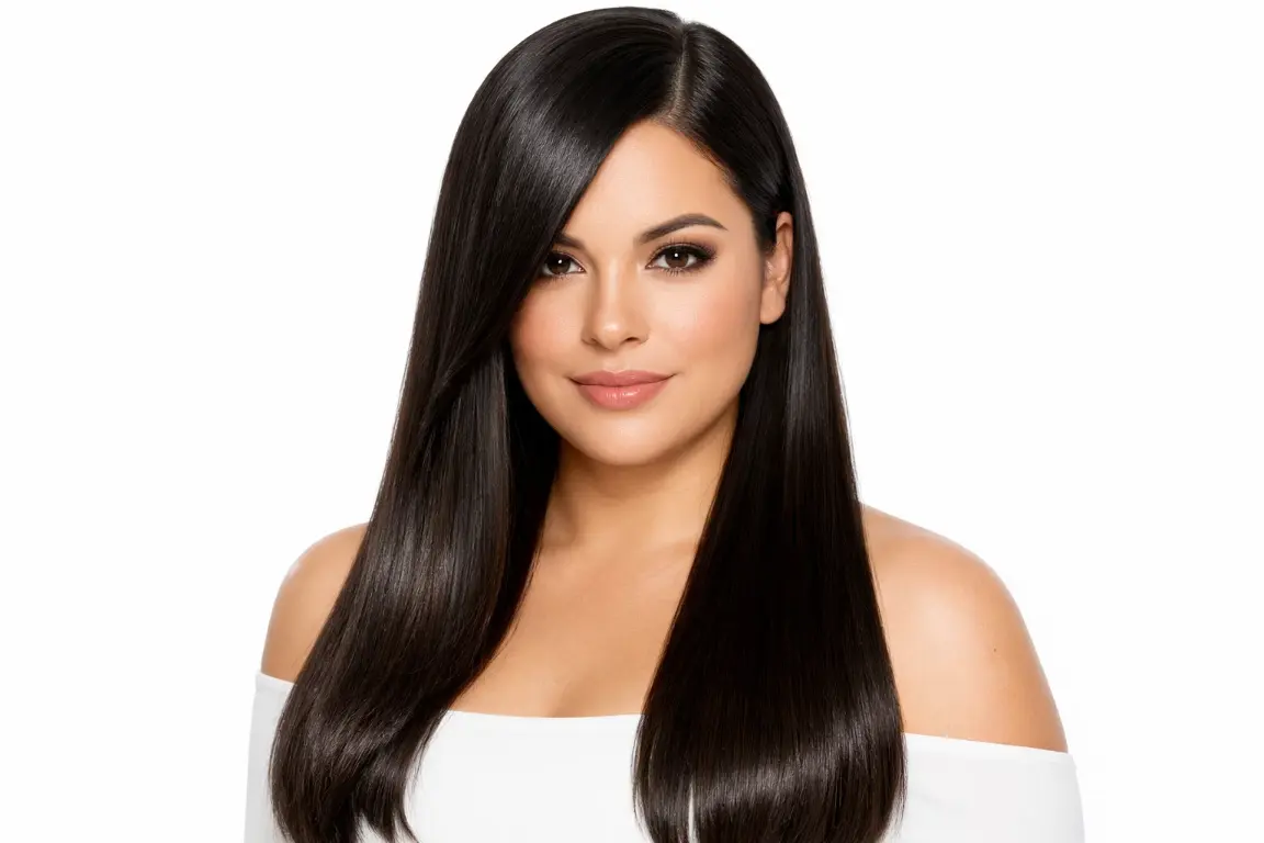 Sleek and Straight with a Side Part