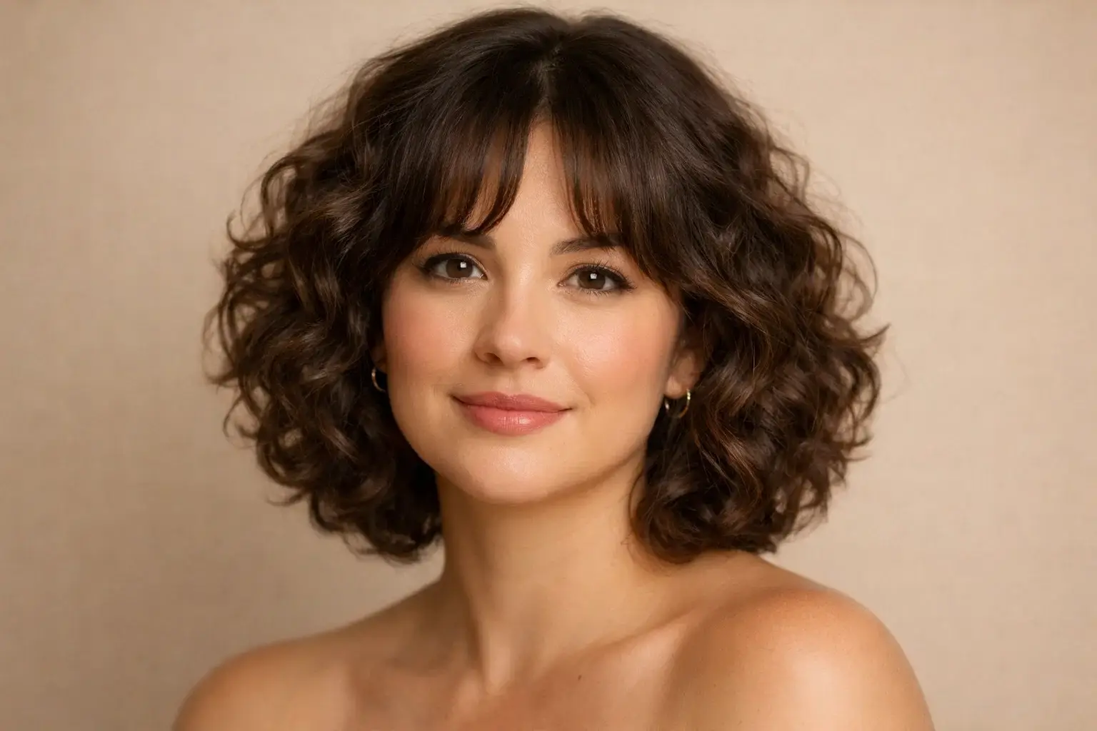 The Curly Bob with Curtain Bangs