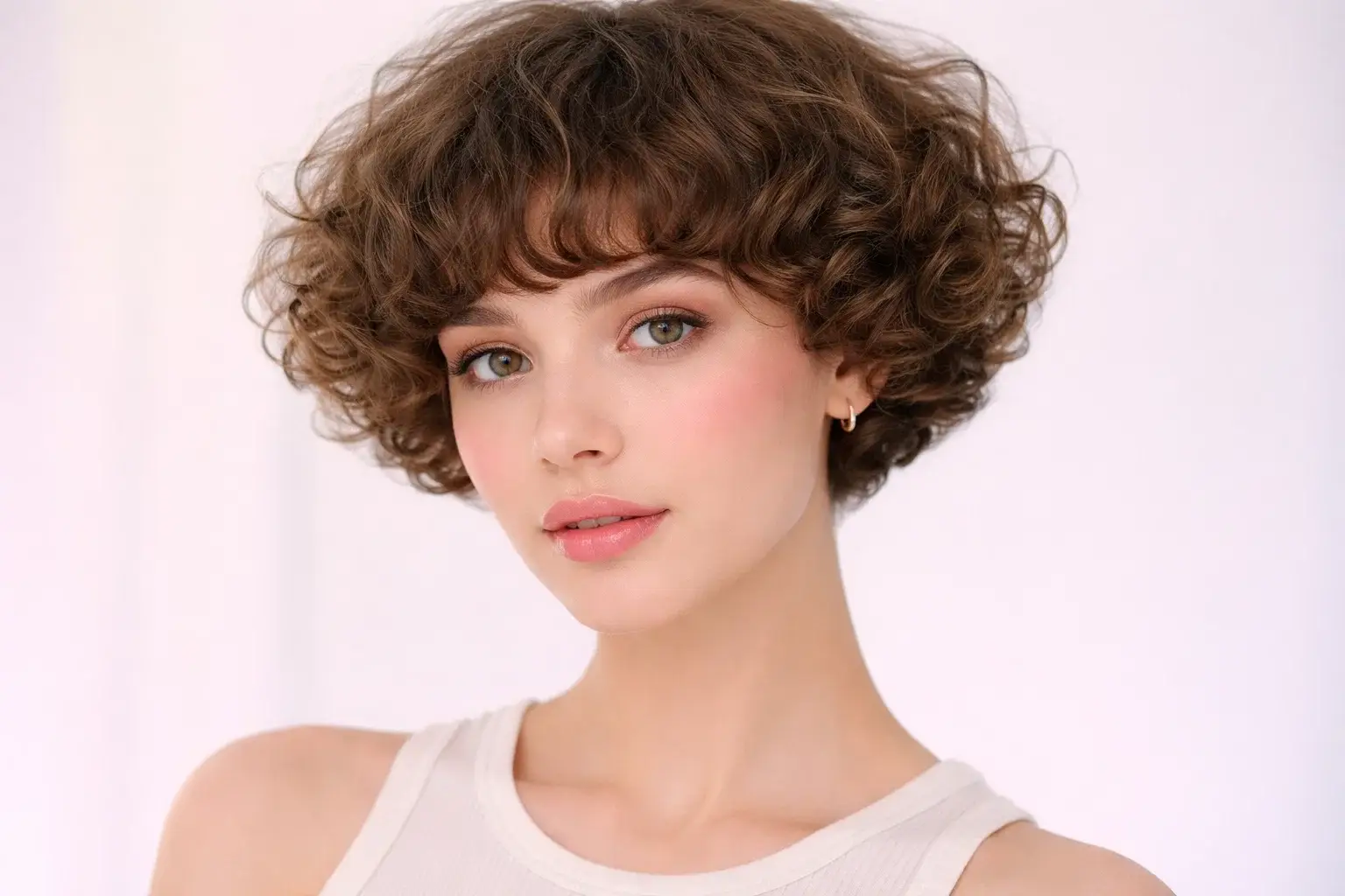 The Soft Bowl Cut with Curly Texture
