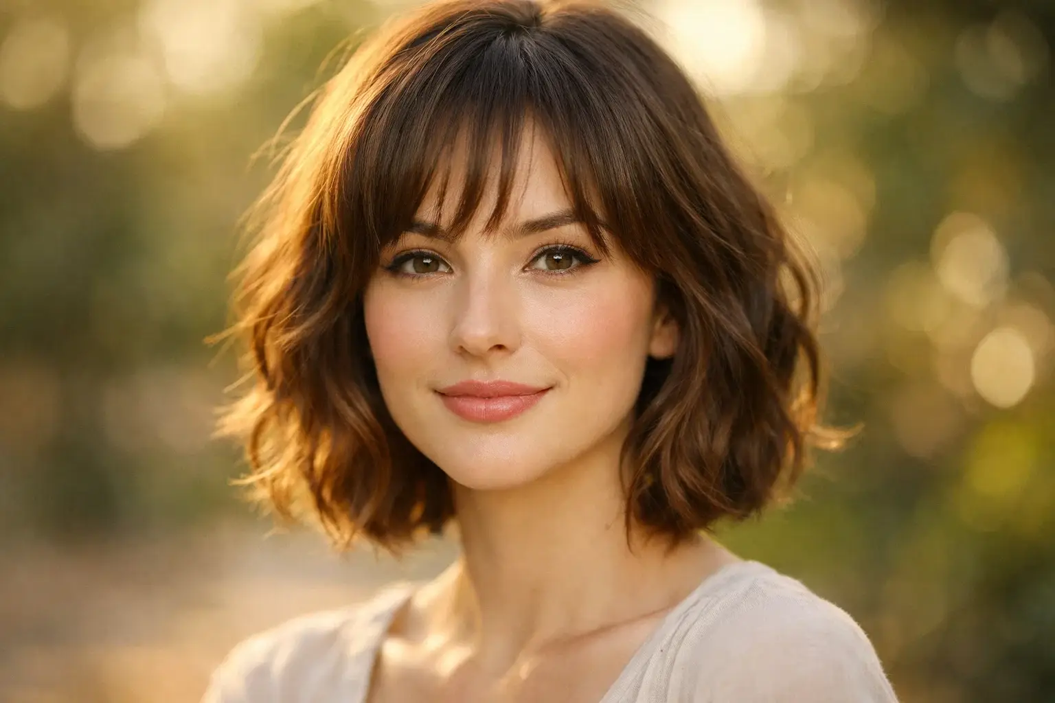 Loose Waves with Wispy Bangs for Heart Faces