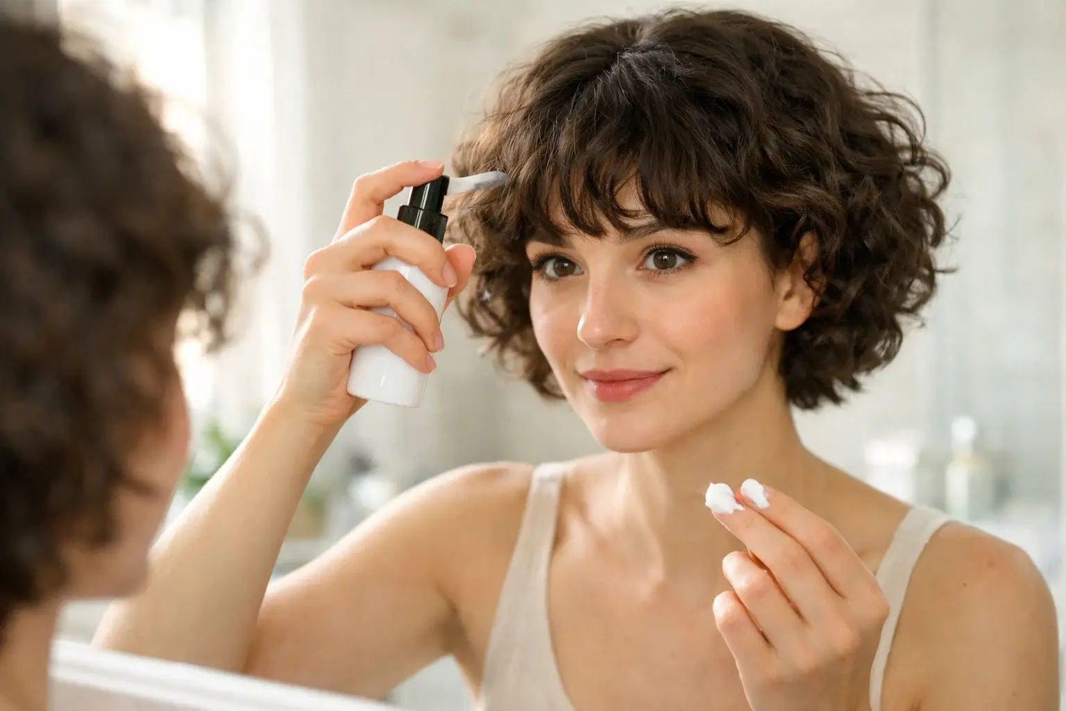 Refresh Bangs Daily with Water and Curl Cream