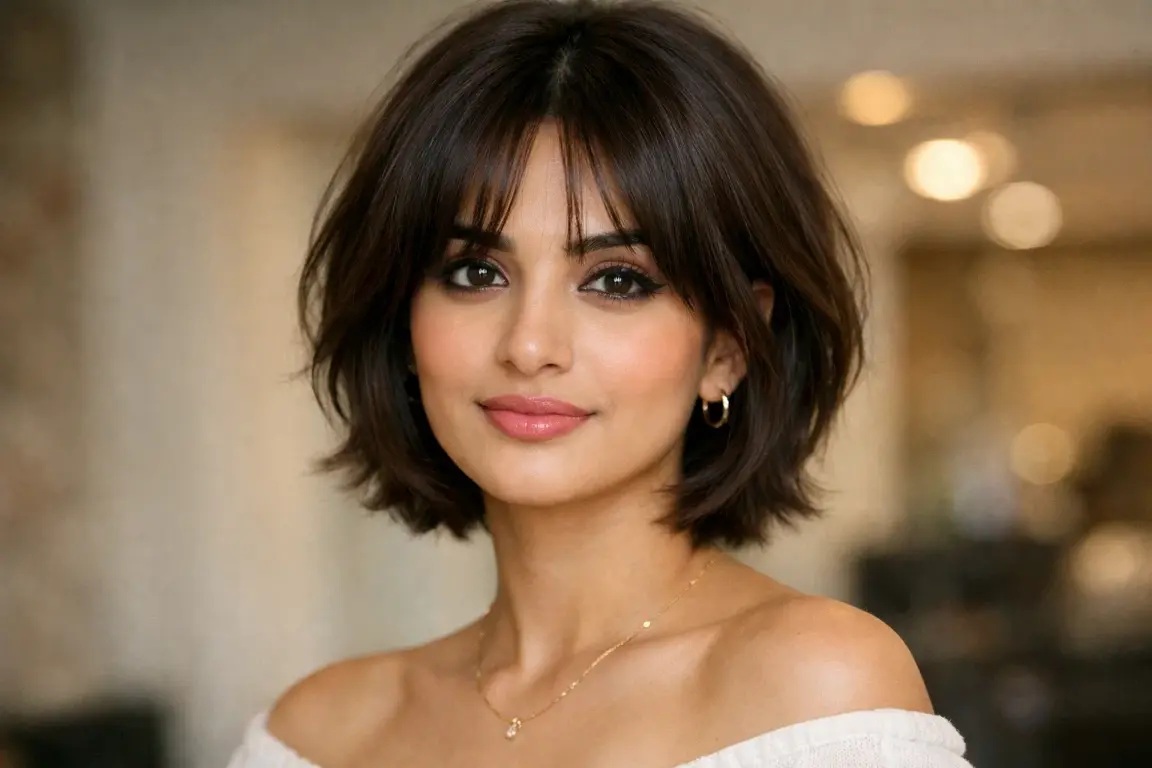 The Bob with Curtain Bangs