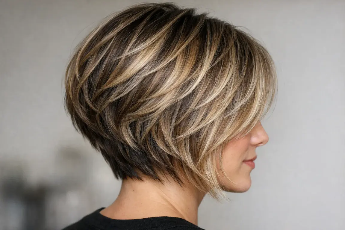 The Layered Bob with Highlights