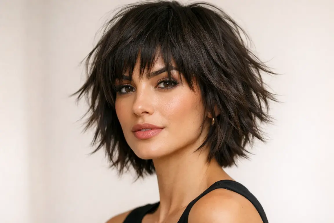 The Choppy Shag for Thick Hair
