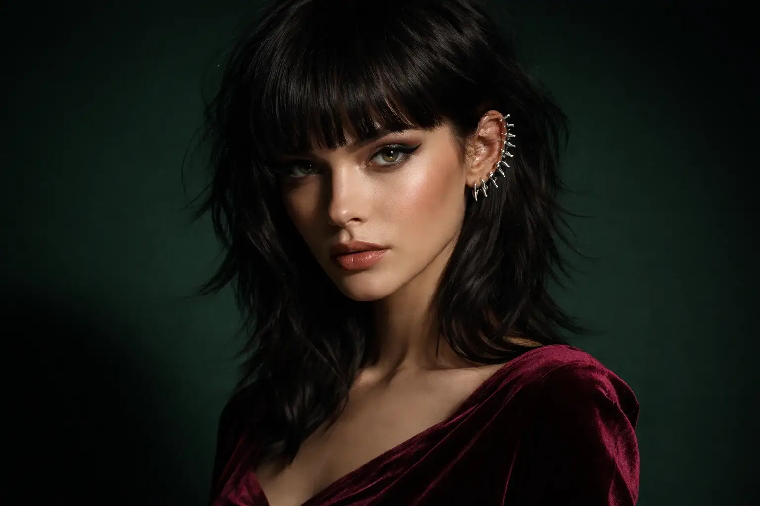 The Short Wolf Cut with Blunt Bangs