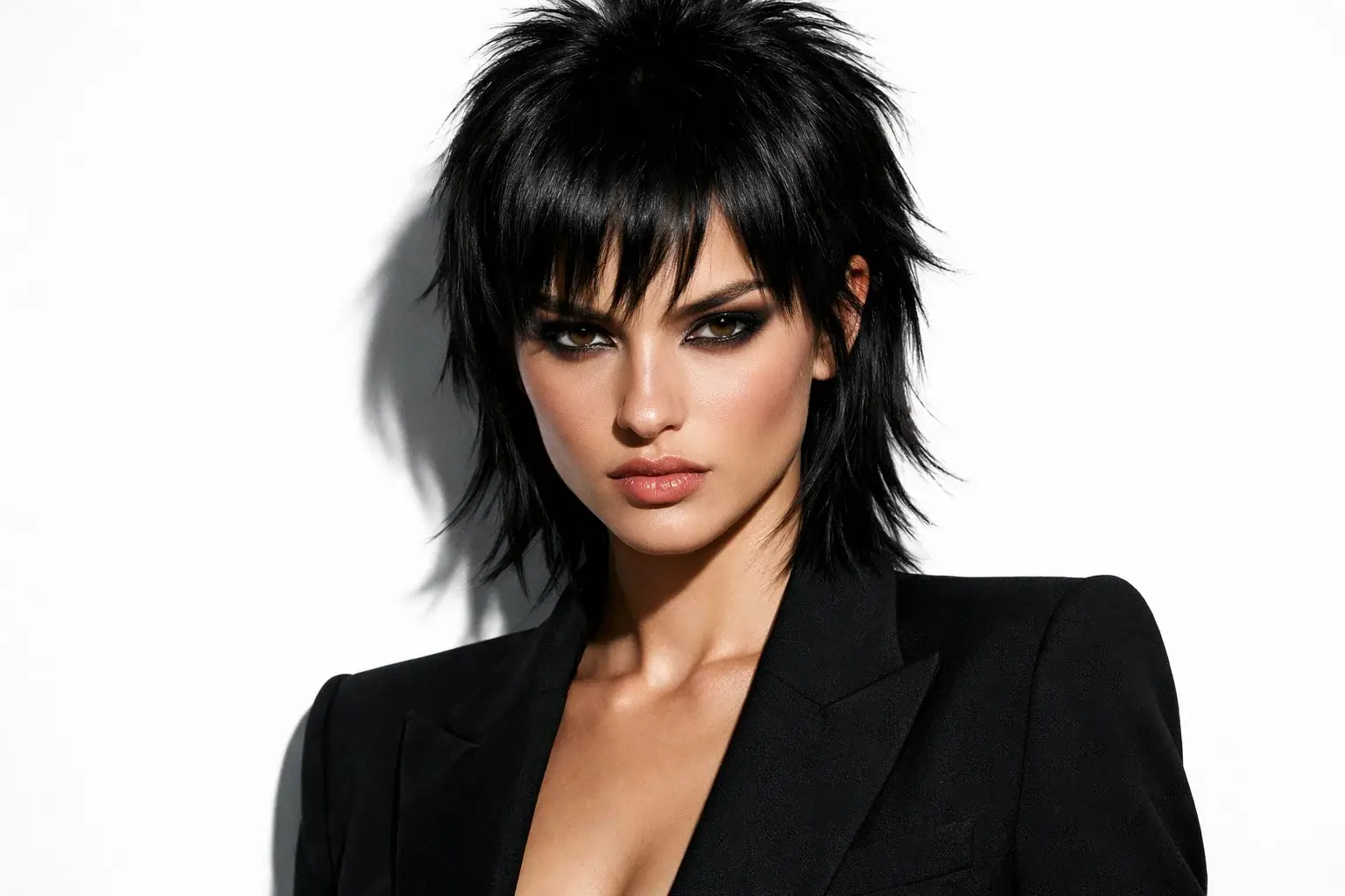 The Jet Black Short Wolf Cut