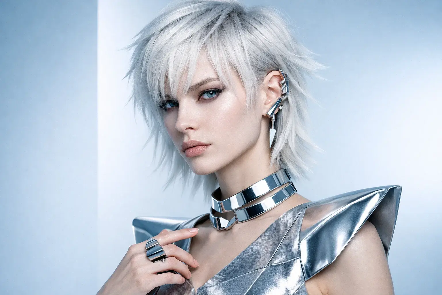 The Icy Blonde Short Wolf Cut